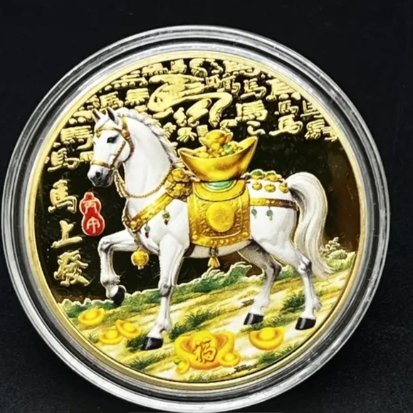 Other - Gold and White Horse Coin